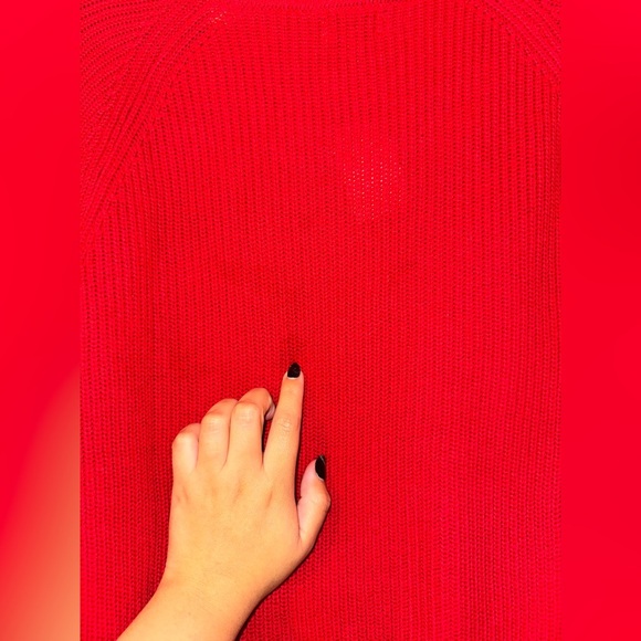 J.crew Button raglan crewneck red sweater NWT MEDIUM - Picture 4 of 7
